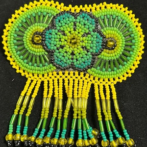 Huichol Hand beaded Hair Barrette With Flower