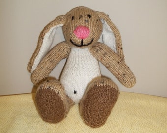 Knitted  Tan Flecked Bunny