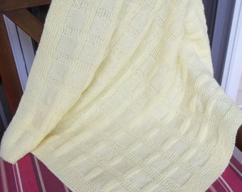 Yellow Knit Baby Afghan