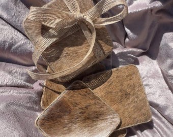 Authentic Western Cowhide Coasters