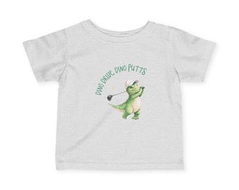 Camiseta infantil Dino Drive Dino Putts / Camisa de golf de dinosaurios en acuarela