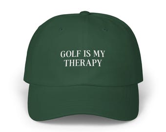 Gorra "El golf es mi terapia" / Gorra informal para papá, regalo minimalista para amantes del golf