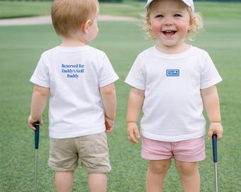 Camiseta infantil reservada para el compañero de golf de papá / Camiseta de golf para caddie en entrenamiento / Camiseta de golf para bebé