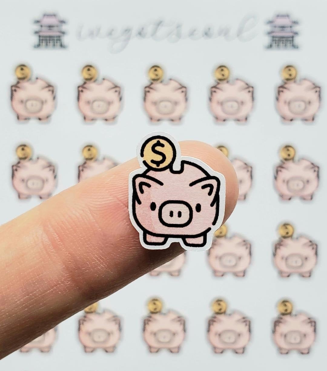 Planner Sticker Piggy Bank | Etsy
