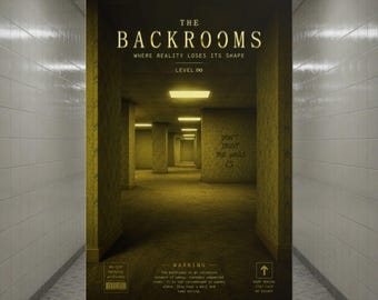 Backrooms Poster Wall Art, Liminal Space Horror Decor, Analog Horror Print, Kane Pixels Inspired Artwork, Backrooms Room Decor Gift