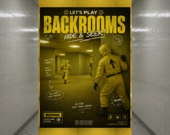 Backrooms Poster, Backrooms Hide and Seek Poster, Backrooms Wall Art, Liminal Space Poster, Analog Horror Poster