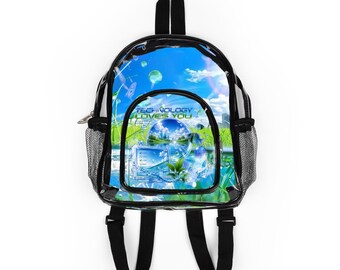 Y2K Webcore Frutiger Aero Clear Stadium Backpack