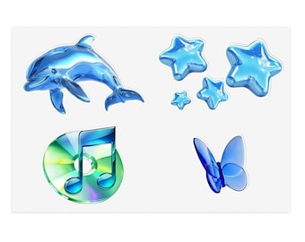 Y2K Frutiger Aero McBling Sticker Sheets | Retro Futuristic Decals
