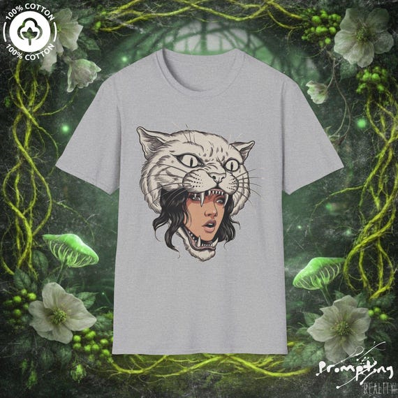 gothic cat shirt, creepy cat graphic tee, dark humor t-shirt, edgy surreal cat design shirt