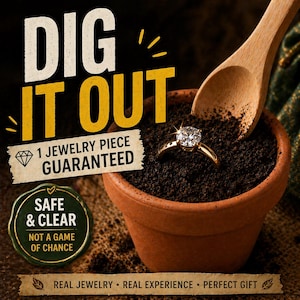 Maceta con collar o anillo escondido, 1 unidad garantizada, pequeño tarro del tesoro con tierra, idea de sorpresa única.