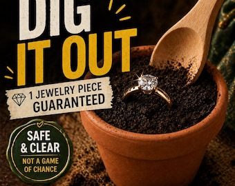 Maceta con collar o anillo escondido, 1 unidad garantizada, pequeño tarro del tesoro con tierra, idea de sorpresa única.