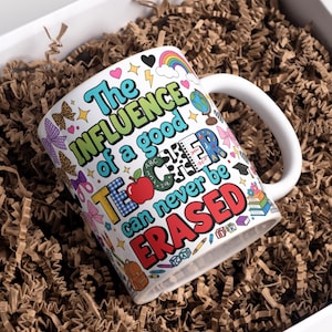 Teacher Mug Wrap PNG, Teacher Appreciation Mug Wrap, School Mug Wrap, 11oz & 15oz Coffee Mug PNG, 3D Mug Wrap, Sublimation Digital Download