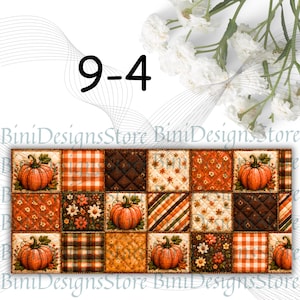 Autumn Pumpkin Mug Wrap PNG 11 Oz & 15 Oz Coffee Mug Wrap  3D Fall Mug Wrap Patchwork Coffee Cup Wrap Sublimation Designs Digital Download