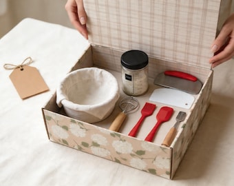 Sourdough Starter Kit, 9-Piece Artisan Bread Baking Set, Banneton Proofing Basket