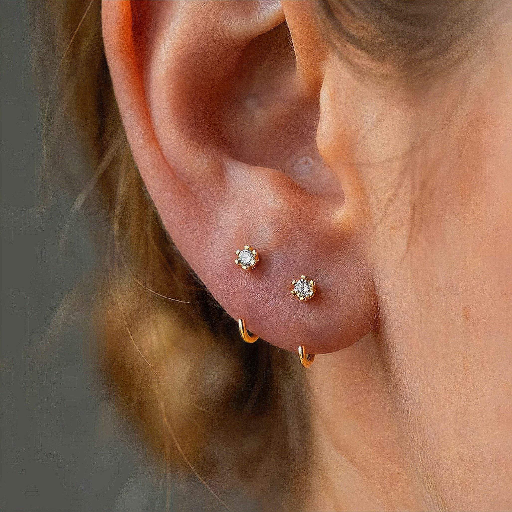 Half Hoop Earrings - Etsy Canada