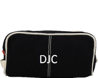 Personalizzati Dopp - Toiletry rasatura Travel Kit - Kit da barba Mens - Groomsmen Gift - ricamato nécessaire da viaggio - borsa da toilette nero