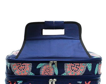 Personalized Casserole Carrier, Double Insulated Casserole Bag, Sea Turtles Print Casserole Carrier, Embroidered Casserole Tote