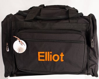 Personalized Duffel Bag, Black Duffel Bag, Gym Bag, Overnight Bag, Embroidered School Bag, Groomsmen Gift, Small Travel Bag