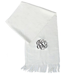 Monogrammed Scarf - Monogrammed Fringe Scarf - Bridesmaid Gift Idea - Personalized Scarf - Monogram Outerwear - Monogram Gifts - Neck Warmer