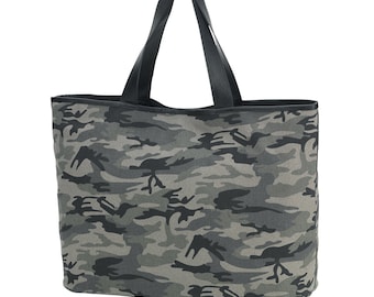 Camo Personalized Tote Bag - Monogrammed Handbag - Embroidered Tote - Beach Tote Bag - Bridesmaid Gift - Shoulder Bag - Gift for Her