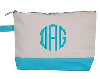 Personalized Cosmetics Bag - Monogrammed  Bridesmaid Gift - Embroidered Cosmetic Bag - Graduation Gift - Makeup Bag- Gifts For Her