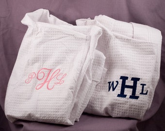 Mr. & Mrs. Robe Set, Monogrammed Robes, Personalized Wedding Gift, His and Hers Sets, Set of 2 Robes, Anniversary Gift, Couples Gift Set