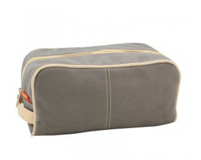 Personalized Dopp Toiletry Shaving Travel Kit Bag Gray