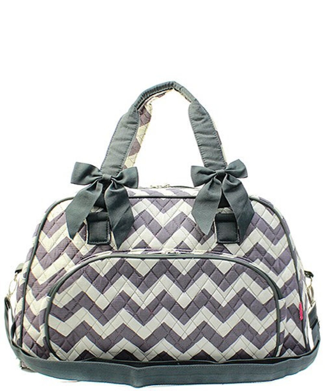 Personalized Duffle Bag Gray and White Monogrammed Overnight Etsy