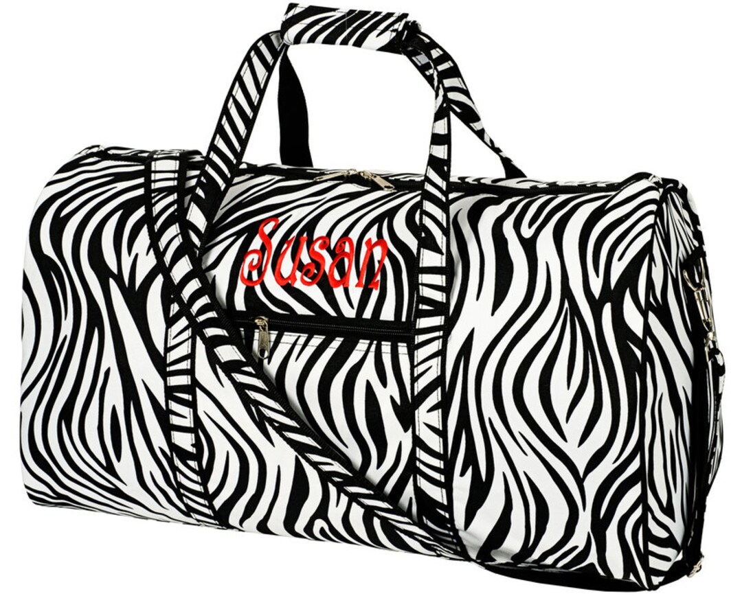 Personalized Duffel Bag Zebra Print Bag Overnight Bag Etsy