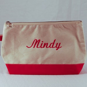 Personalized Cosmetic Bag - Monogrammed  Bridesmaid Gift - Embroidered Cosmetic Tote - Graduation Gift - Make Up Bag- Gifts For Her