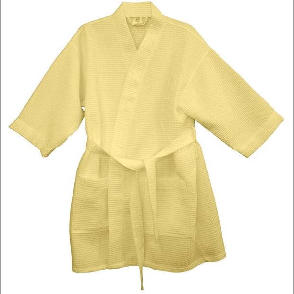 Personalized Robe, Spa Waffle Weave Robe, Monogrammed Robe, Bridal Party Gift, Embroidered Robe, Spa Robe, Yellow Robe