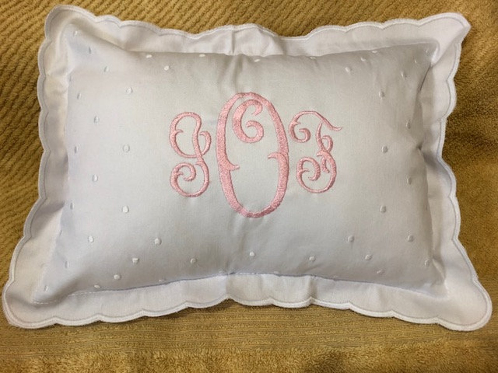 Monogram Baby Pillow Nursery Pillow Monogrammed White Pillow Etsy