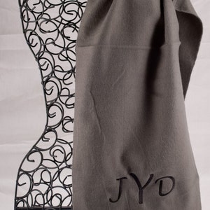 Personalized Grey Scarf monogrammed