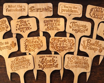Engraved Sassy Plant Signs/Stakes