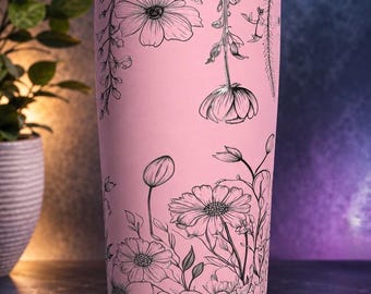 Flower Garden Engraved Tumbler