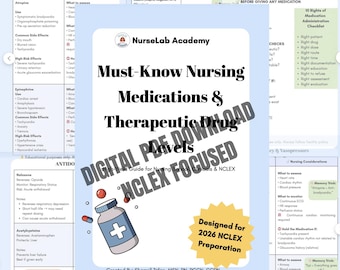 Nursing Medications Study Guide, Pharmacology NCLEX Prep (PDF Download)