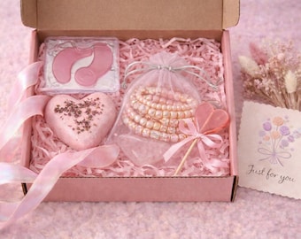 親友や姉妹へのギフトボックス、ピンクのブレスレットセットギフト、かわいいギフトボックス、友達への誕生日プレゼント、甘いギフトセット、ロマンチックなギフト