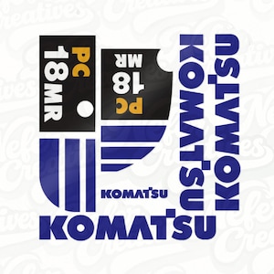 Komatsu PC18MR-3 Excavator Decal | Digger Sticker image 1