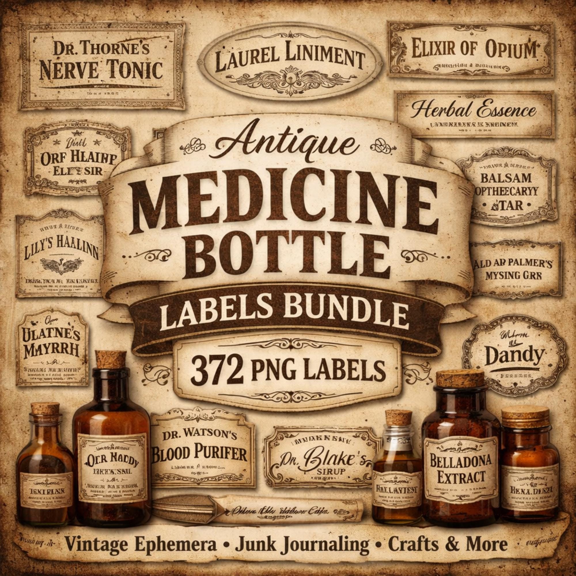 Old pharmacy labels - Etsy 日本