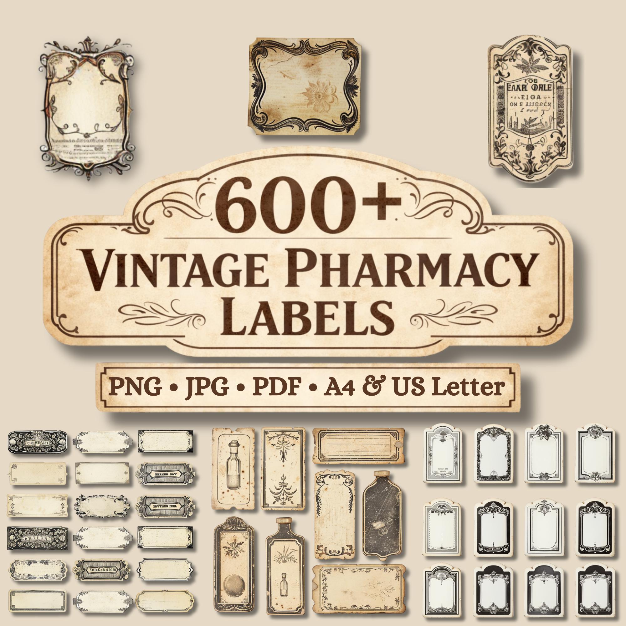 Old pharmacy labels - Etsy 日本