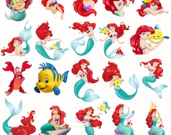 The Little Mermaid, The Little Mermaid PNG, The Little Mermaid characters, The Little Mermaid images, Instant download