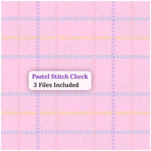 Pastel Stitch Check Digital Paper Seamless Plaid Pattern Printable Scrapbook Background Pink Grid Download