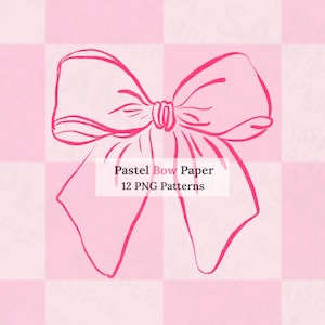 Zestaw papieru cyfrowego w pastelowe kokardy, bezszwowy wzór wstążki, tło do scrapbookingu do druku