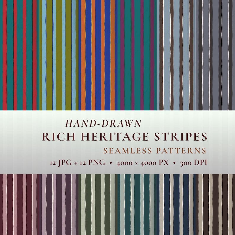Pixel Pattern Coloring Hand Drawn Pinstripe Digital Paper, Rich Color Seamless Patterns (12 ...