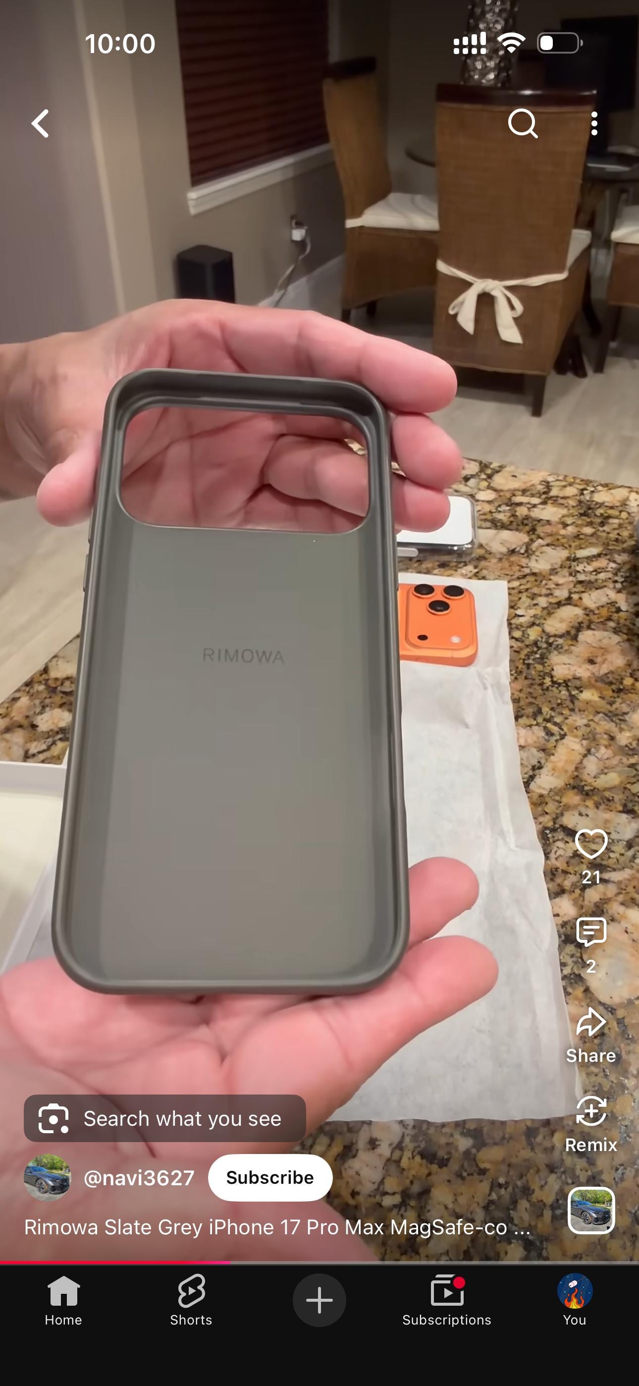 RIMOWA Slate Grey Magsafe iPhone Case for 17/18 Pro & Pro Max