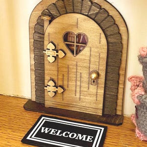 5 inch Minature Mouse Door - Whimsical Storybook Home Decor, Opening Door
