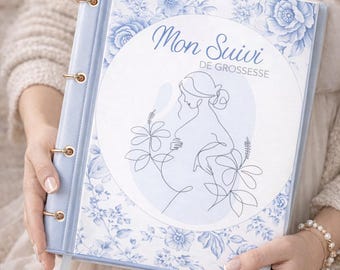 10 páginas de garde bucoliques bleu dossier de maternité à imprimer / PDF