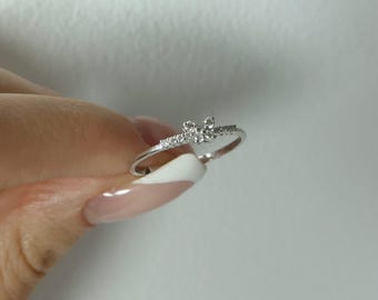 Ethereal Mariposa Diamant Ring aus 18K Weißgold - Schmetterlingsmotiv Pavé Fine Jewelry