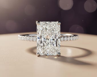 Strahlender Diamant im Pavé-Design aus 14K Gold - IGI-zertifiziert 6.42 ct