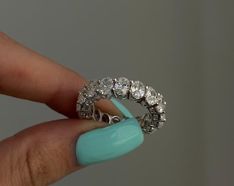 14K Gold Full Eternity Oval Lab Diamond Ring – 5.10 CT